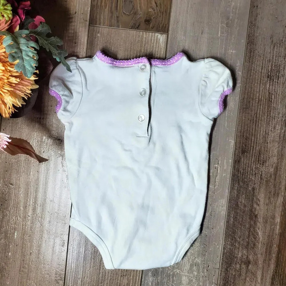 BabyWorks "Sweet Friend" Glittery White and Purple Polka Dot Bunny Top 3-6MOS - Picture 4 of 12